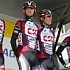 Frank and Andy Schleck during the first stage of Paris-Nizza 2007